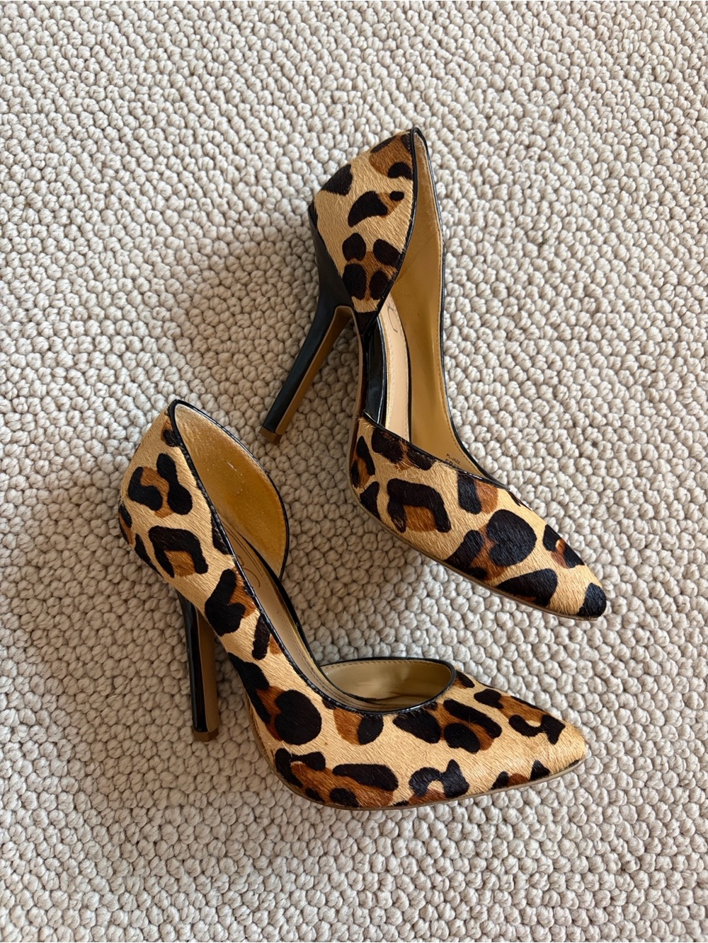 BCBG Paris Calf Hair Leopard Print Pointed-Toe Stiletto Pumps - Tan/Black